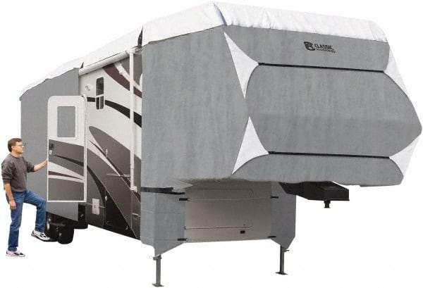 Classic Accessories - Polypropylene RV Protective Cover - 23 to 26' Long x 122" High, Gray and White - Caliber Tooling