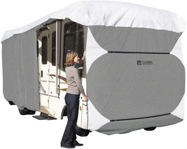 Classic Accessories - Polypropylene RV Protective Cover - 37 to 40' Long x 140" High, Gray and White - Caliber Tooling