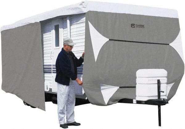 Classic Accessories - Polypropylene RV Protective Cover - 22 to 23' Long x 118" High, Gray and White - Caliber Tooling