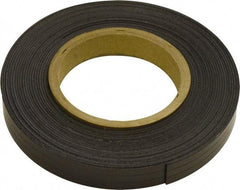 Mag-Mate - 300" Long x 1" Wide x 1/32" Thick Flexible Magnetic Strip - 8 Lb Max Pull Force, 4 Linear Ft/Lb Magnetic Pull Force, Plain Back, Dark Brown - Caliber Tooling