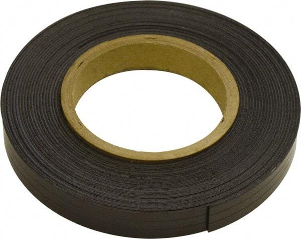 Mag-Mate - 300" Long x 3/4" Wide x 1/16" Thick Flexible Magnetic Strip - 10 Lb Max Pull Force, 5 Linear Ft/Lb Magnetic Pull Force, Plain Back, Dark Brown - Caliber Tooling