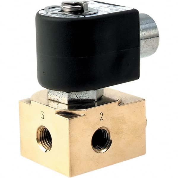 Parker - 24/60 VAC 3/8" NPT Port Brass Three-Way Quick Exhaust Solenoid Valve - Caliber Tooling