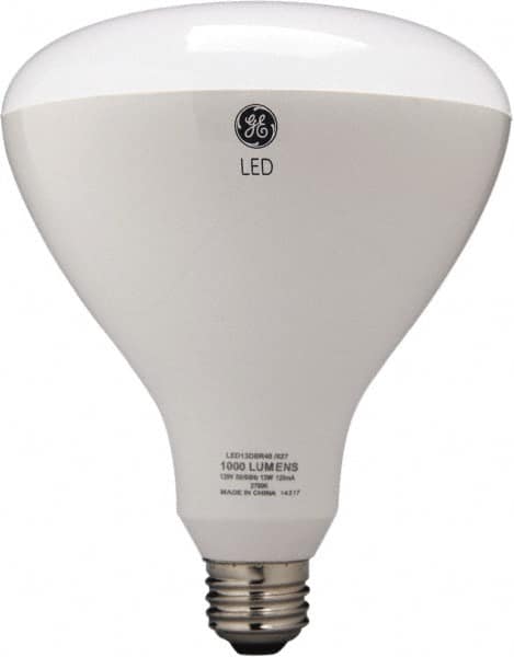 GE Lighting - 13 Watt LED Flood/Spot Medium Screw Lamp - 2,700°K Color Temp, 1,070 Lumens, 120 Volts, Dimmable, BR40, 25,000 hr Avg Life - Caliber Tooling