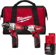 Milwaukee Tool - 12 Volt Cordless Tool Combination Kit - Includes 1/4" Hex Impact Driver & 3/8" Drill/Driver, Lithium-Ion Battery Included - Caliber Tooling