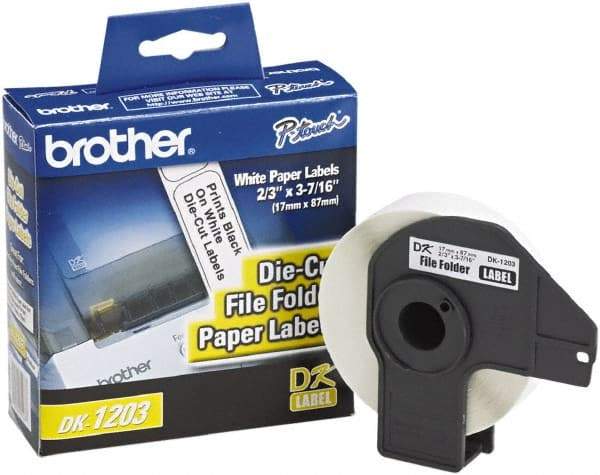 Brother - 0.66" Wide x 3.4" Long, White Paper File Folder Label - For PC Label Printers - Caliber Tooling