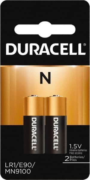 Duracell - Size N, Alkaline, 2 Pack, Standard Battery - 1.5 Volts, Button Tab Terminal, LR14, ANSI 910A Regulated - Caliber Tooling