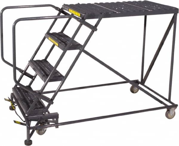 Ballymore - 30" 3 Step Single Entry Work Platform - Rolling Work Platform, 800 Lb Capacity, 30" Platform Height, 38" Base Width x 53" Base Depth, Grip Strut - Caliber Tooling