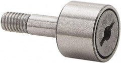 Accurate Bushing - 1-1/4" Roller Diam x 3/4" Width, 1/2" Stud Diam x 1-1/4" Length, Stud Cam Follower - Stainless Steel, 5/8" Thread Length, 1/2-20 Thread, 2" OAL, 2,750 Lb Dynamic Cap - Caliber Tooling