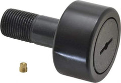 Accurate Bushing - 1-7/8" Roller Diam x 1" Width, 3/4" Stud Diam x 1-3/4" Length, Stud Cam Follower - Steel, 7/8" Thread Length, 3/4-16 Thread, 2-3/4" OAL, 7,870 Lb Dynamic Cap, 7,950 Lb Static Cap - Caliber Tooling