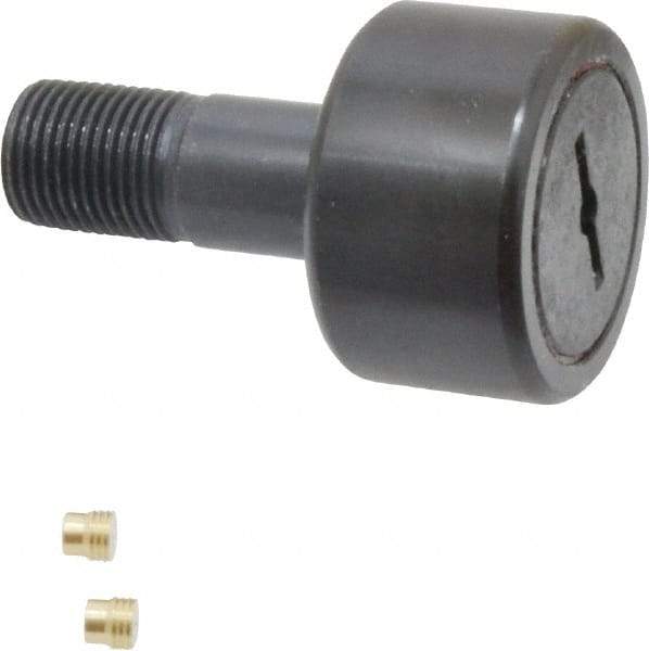 Accurate Bushing - 1-1/2" Roller Diam x 7/8" Width, 5/8" Stud Diam x 1-1/2" Length, Stud Cam Follower - Steel, 3/4" Thread Length, 5/8-18 Thread, 2-3/8" OAL, 5,560 Lb Dynamic Cap, 5,730 Lb Static Cap - Caliber Tooling