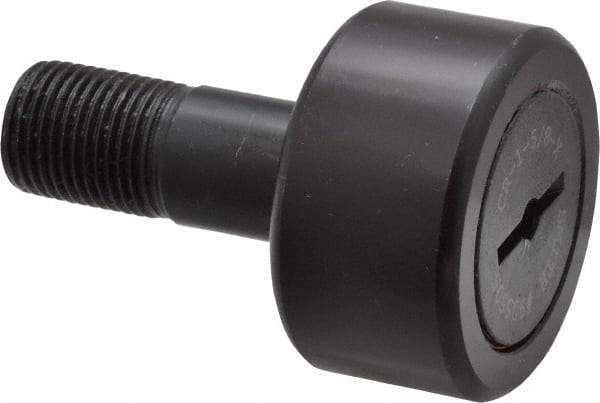 Accurate Bushing - 1-5/8" Roller Diam x 7/8" Width, 5/8" Stud Diam x 1-1/2" Length, Stud Cam Follower - Steel, 3/4" Thread Length, 5/8-18 Thread, 2-3/8" OAL, 5,560 Lb Dynamic Cap, 5,730 Lb Static Cap - Caliber Tooling