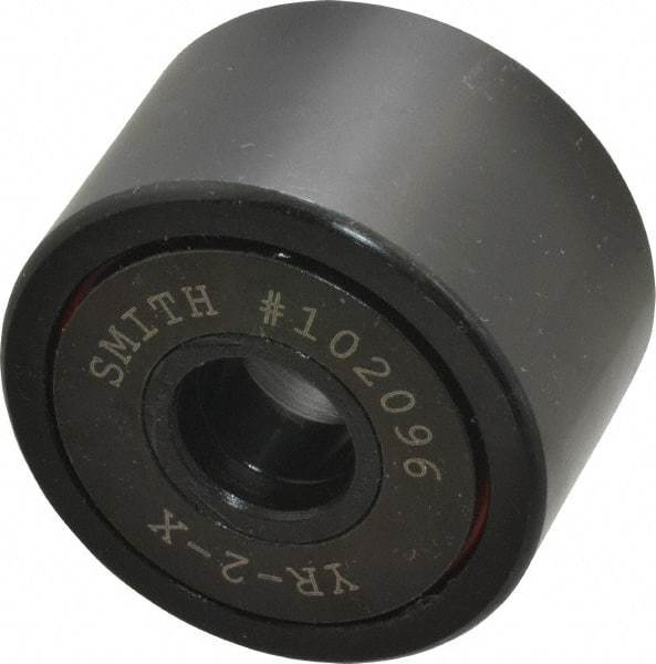 Accurate Bushing - 5/8" Bore, 2" Roller Diam x 1-1/4" Roller Width, Steel Yoke Cam Follower - 10,370 Lb Dynamic Load Capacity, 1-5/16" Overall Width - Caliber Tooling