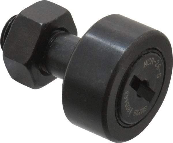 Accurate Bushing - 26mm Roller Diam x 12mm Width, 10mm Stud Diam x 23mm Length, Sealed Stud Cam Follower - Steel, 12mm Thread Length, M10x1 Thread, 36mm OAL, 5,700 N Dynamic Cap, 6,500 N Static Cap - Caliber Tooling