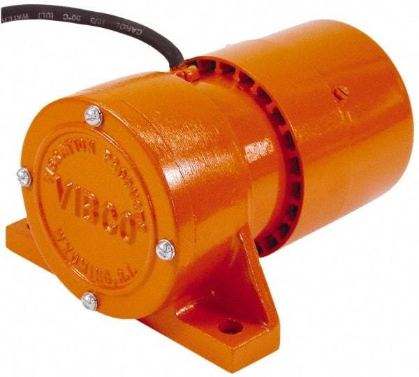 Vibco - 1 Phase, 1.4 Amp, 115 Volt, 7-1/2" Long, Electric Vibrators - 0 to 40 Lbs. Force, 45 Decibels - Caliber Tooling