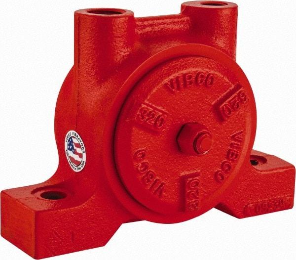 Vibco - 600 Lb. Force, 10 Cubic Feet per Minute, 6,800 RPM, 70 Decibel, Pneumatic Vibrator - 6" Long x 4" Wide x 4-7/8" High, 3/8 Port Inlet, 1/2 Port Outlet - Caliber Tooling