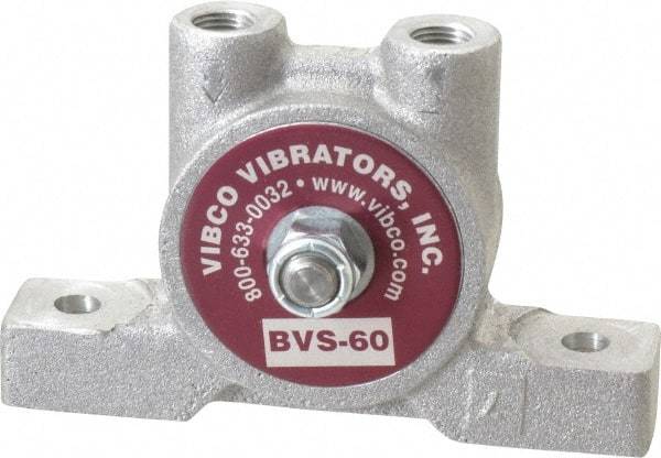 Vibco - 20 Lb. Force, 4 Cubic Feet per Minute, 12,000 RPM, 66 Decibel, Pneumatic Vibrator - 3-7/8" Long x 1-3/16" Wide x 2-3/8" High, 1/8 Port Inlet, 1/8 Port Outlet - Caliber Tooling