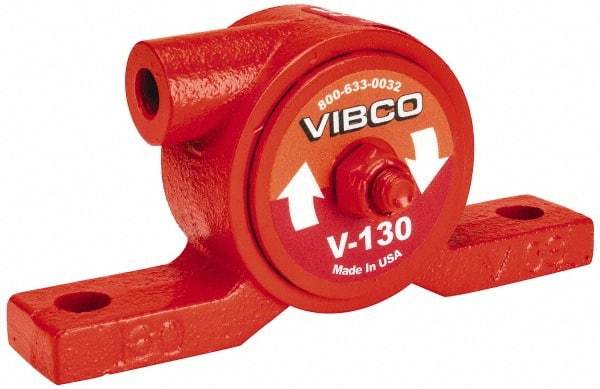 Vibco - 80 Lb. Force, 7-1/2 Cubic Feet per Minute, 19,000 RPM, 72 Decibel, Pneumatic Vibrator - 4-7/8" Long x 15/16" Wide x 2-5/16" High, 1/8 Port Inlet, 1/8 Port Outlet - Caliber Tooling