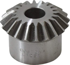 Boston Gear - 10 Pitch, 2" Pitch Diam, 20 Tooth Miter Gear - 0.45" Face Width, 5/8" Bore Diam, 1.62" Hub Diam, 20° Pressure Angle, Steel - Caliber Tooling