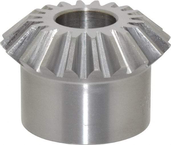 Boston Gear - 10 Pitch, 2" Pitch Diam, 20 Tooth Miter Gear - 0.45" Face Width, 3/4" Bore Diam, 1.62" Hub Diam, 20° Pressure Angle, Steel - Caliber Tooling