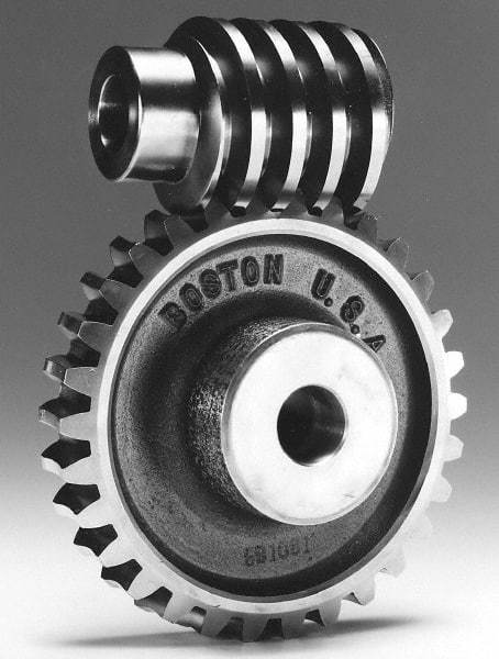 Boston Gear - 12 Pitch, 5" Pitch Diam, 60 Tooth Worm Gear - 5/8" Bore Diam, 14.5° Pressure Angle, Cast Iron - Caliber Tooling