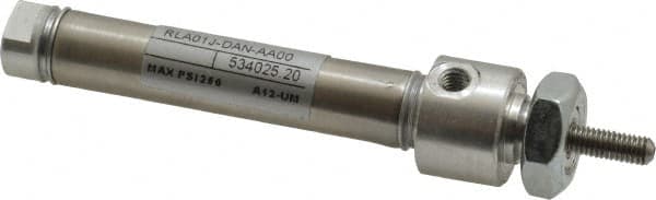 Norgren - 1-1/2" Stroke Double Acting Air Cylinder - 10-32 Port, 10-32 Rod Thread - Caliber Tooling