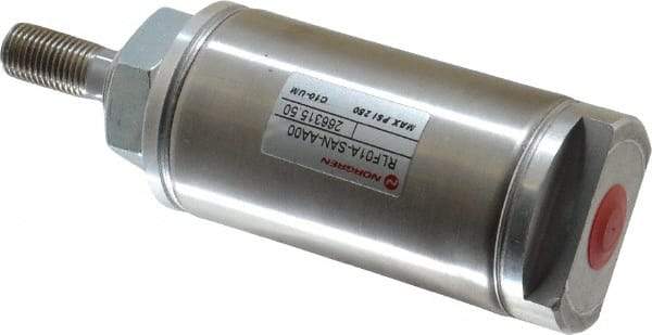 Norgren - 1" Stroke x 1-1/2" Bore Single Acting Air Cylinder - 1/8 Port, 7/16-20 Rod Thread - Caliber Tooling