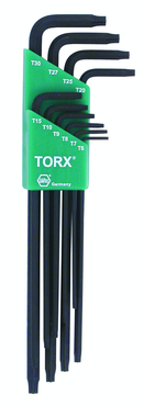 10 Piece - T6; T7; T8; T9; T10; T15; T20; T25; T27; T30 - Torx Long Arm L-Key Set - Caliber Tooling