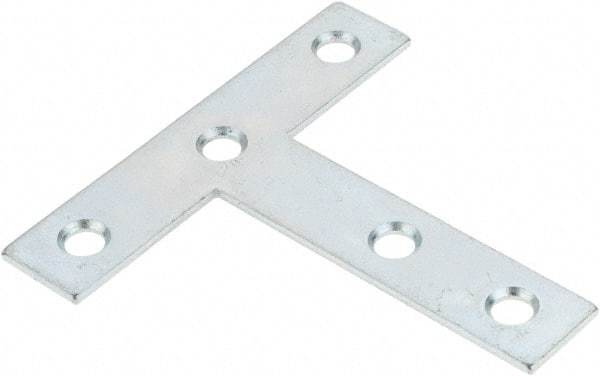 Value Collection - 3" Long x 3" Wide, Steel, Tee Plates, Brace - Zinc Plated - Caliber Tooling