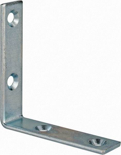 Value Collection - 2-1/2" Long x 0.620" Wide, Steel, Corner Brace - Zinc Plated - Caliber Tooling