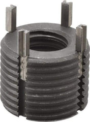 Recoil - 1/2-13 Internal, 7/8-14 External, 43/64" Insert Length, Extra Heavy Duty Keylocking Thread Inserts - Carbon Steel, Zinc Phosphate Finish, Grade C1215 - Exact Industrial Supply