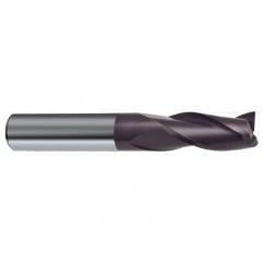 7mm Dia. x 60mm Overall Length 3-Flute Square End Solid Carbide SE End Mill-Round Shank-Center Cut-Firex - Caliber Tooling