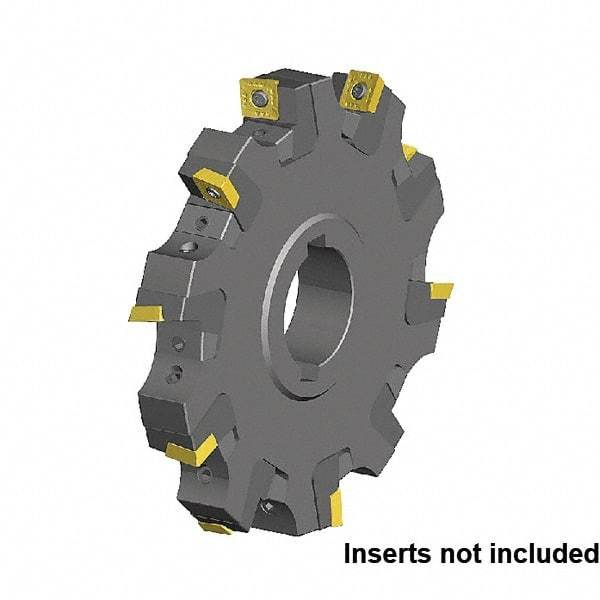 Kennametal - Arbor Hole Connection, 0.551" Cutting Width, 1.0185" Depth of Cut, 100mm Cutter Diam, 1.2598" Hole Diam, 6 Tooth Indexable Slotting Cutter - KSSM Toolholder, SP.T 10T3.. Insert, Neutral Cutting Direction - Caliber Tooling