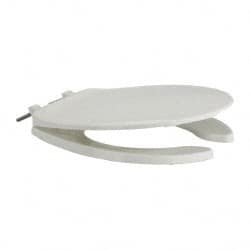 Made in USA - Polypropylene, Regular, Open Front with Cover and with Self Sustaining Feature, Toilet Seat - Residential, Commercial Installation, White - Caliber Tooling