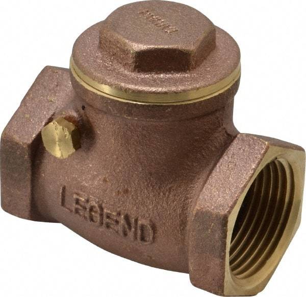 Legend Valve - 1" Brass Check Valve - Inline, FNPT x FNPT, 200 WOG - Caliber Tooling