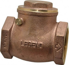 Legend Valve - 1-1/2" Brass Check Valve - Inline, FNPT x FNPT, 200 WOG - Caliber Tooling