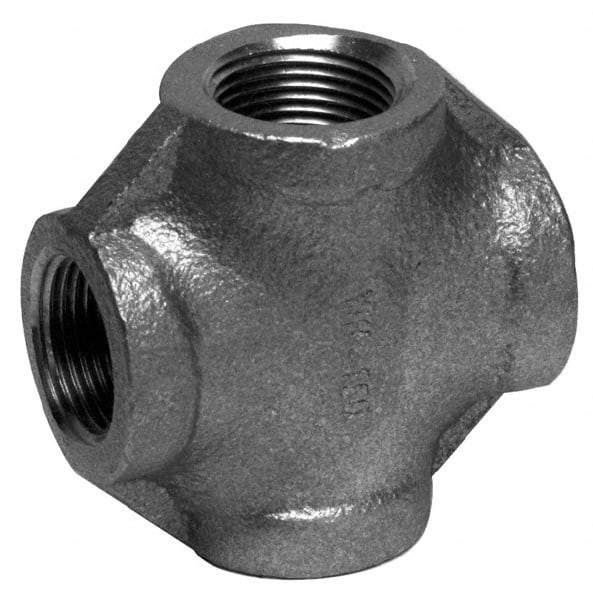 Merit Brass - 1/8" Grade 316 Stainless Steel Pipe Cross - FNPT End Connections, 150 psi - Caliber Tooling