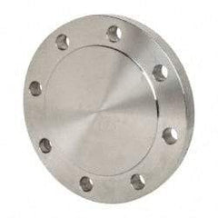 Merit Brass - 4" Pipe, 9" OD, Stainless Steel, Blind Pipe Flange - 7-1/2" Across Bolt Hole Centers, 3/4" Bolt Hole, 150 psi, Grades 316 & 316L - Caliber Tooling