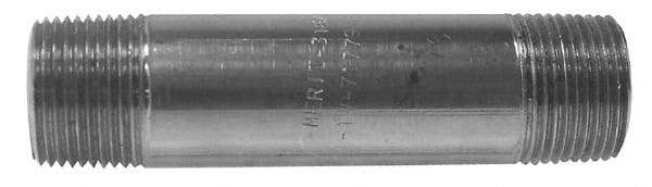 Merit Brass - Schedule 80, 1/2" Pipe x 12" Long, Grade 316/316L Stainless Steel Pipe Nipple - Seamless & Threaded - Caliber Tooling