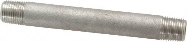 Merit Brass - Schedule 40, 1/8" Pipe x 3" Long, Grade 304/304L Stainless Steel Pipe Nipple - Welded & Threaded - Caliber Tooling