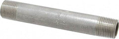 Merit Brass - Schedule 40, 3/8" Pipe x 4" Long, Grade 304/304L Stainless Steel Pipe Nipple - Welded & Threaded - Caliber Tooling