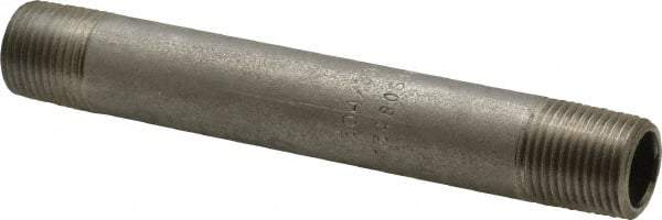 Merit Brass - Schedule 40, 3/8" Pipe x 4-1/2" Long, Grade 304/304L Stainless Steel Pipe Nipple - Welded & Threaded - Caliber Tooling