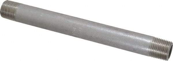 Merit Brass - Schedule 40, 3/8" Pipe x 6" Long, Grade 304/304L Stainless Steel Pipe Nipple - Welded & Threaded - Caliber Tooling