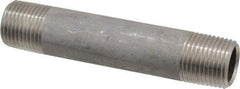 Merit Brass - Schedule 40, 1/2" Pipe x 4" Long, Grade 304/304L Stainless Steel Pipe Nipple - Welded & Threaded - Caliber Tooling