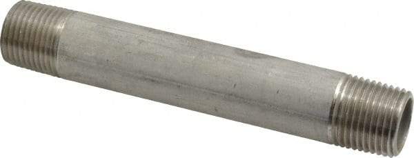 Merit Brass - Schedule 40, 1/2" Pipe x 5" Long, Grade 304/304L Stainless Steel Pipe Nipple - Welded & Threaded - Caliber Tooling