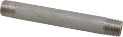 Merit Brass - Schedule 40, 1/2" Pipe x 6" Long, Grade 304/304L Stainless Steel Pipe Nipple - Welded & Threaded - Caliber Tooling