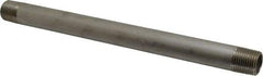 Merit Brass - Schedule 40, 1/2" Pipe x 10" Long, Grade 304/304L Stainless Steel Pipe Nipple - Welded & Threaded - Caliber Tooling