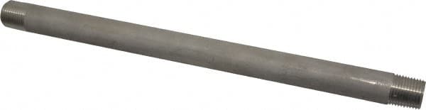 Merit Brass - Schedule 40, 1/2" Pipe x 12" Long, Grade 304/304L Stainless Steel Pipe Nipple - Welded & Threaded - Caliber Tooling