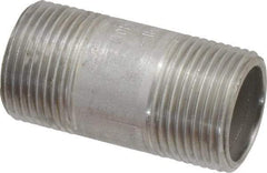 Merit Brass - Schedule 40, 3/4" Pipe x 2" Long, Grade 304/304L Stainless Steel Pipe Nipple - Welded & Threaded - Caliber Tooling