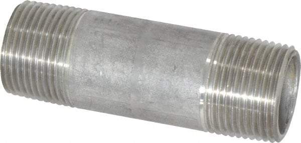 Merit Brass - Schedule 40, 3/4" Pipe x 3" Long, Grade 304/304L Stainless Steel Pipe Nipple - Welded & Threaded - Caliber Tooling