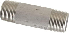 Merit Brass - Schedule 40, 1" Pipe x 4" Long, Grade 304/304L Stainless Steel Pipe Nipple - Welded & Threaded - Caliber Tooling